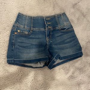 High rise jean shorts